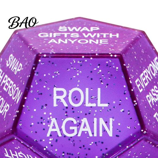 White Elephant Gift Exchange Dice Santa Swap Dice, Christmas Stocking Stuffers Party Game Glitter Multi-sides for Present with