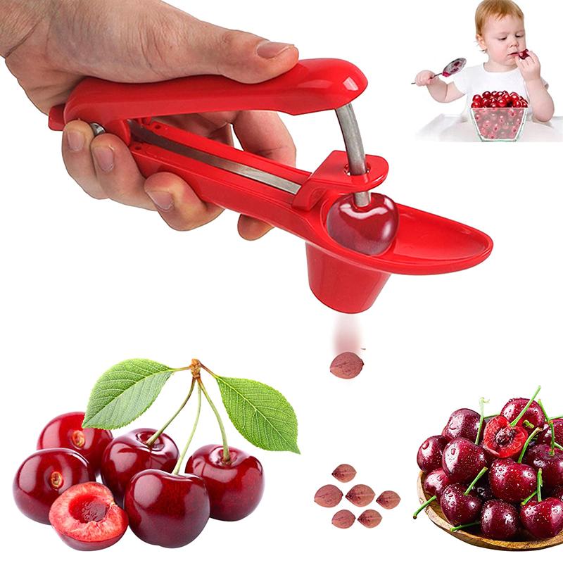 Cherry Pitter ,Stainless Steel Cherries Corer Pitter Tool With Hand-held Push Design, Save Time & Space Outdoor Tableware