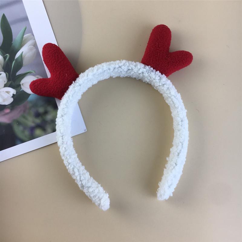 

Korean Style Women s Red Antler Plush Headband for Christmas - Cute Hair Accessory for Face Washing and Performances