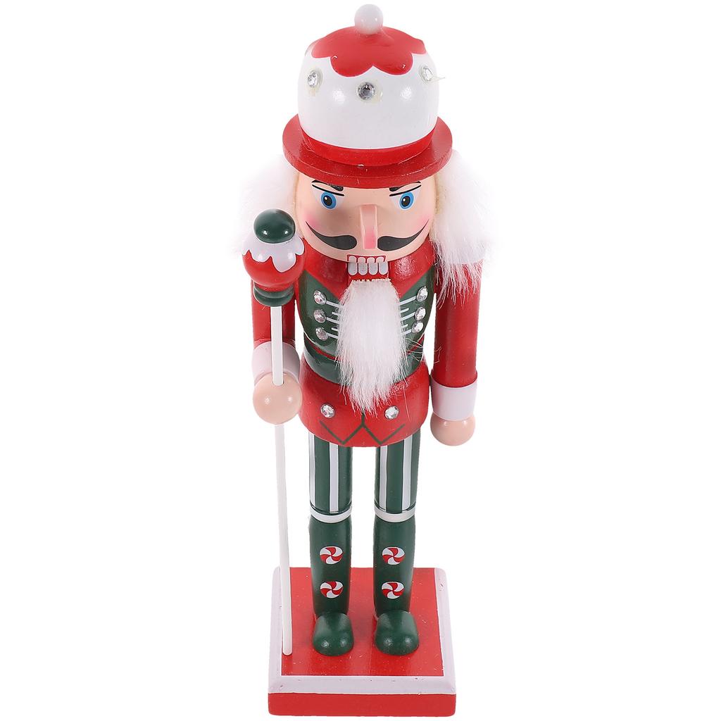 25Cm Wooden Wooden Nutcracker Nutcracker Soldier Christmas Nament Home Decor Figurine Holiday Craft Garden Decoration