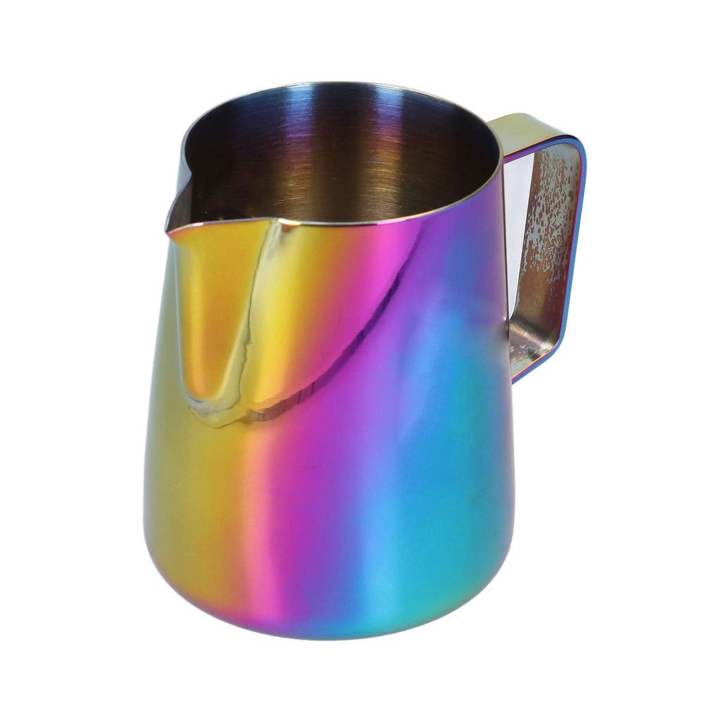 380ml nerezový konvička na napěnění mléka lesklá barevná se špičatým okrajem konvička na napěnění mléka do kávy pro domácí kavárnu