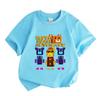 Kids Boys Girls Crew Neck Short Sleeve 100% Cotton T-Shirt, Cute Super Bear Adventure Cartoon Printed Casual Soft Breathable Summer Tee for Children D