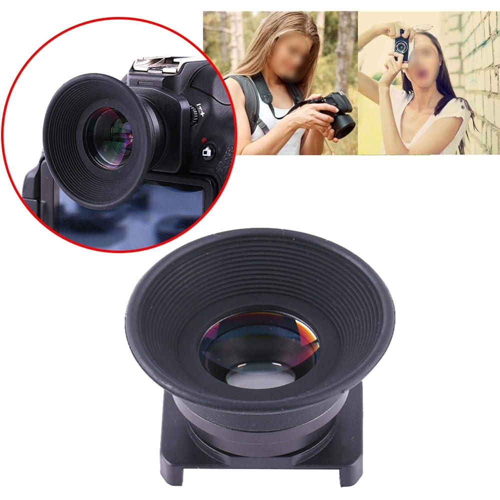 Asha Viewfinder Eyepiece Lens 1.5X Fixed Focus with Cover 6 Magnifier Mount Bases for DSLR Camera