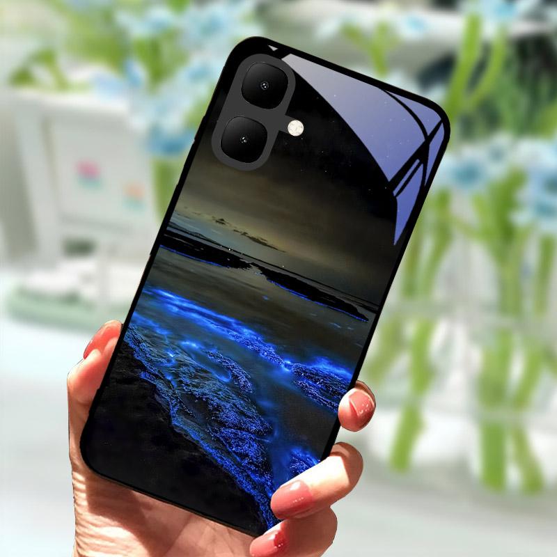 For Infinix Smart 10 Smart10 Case X6725 Tempered Glass Phone Cover For Tecno Pop 10 Pop10 Cases Anti Drop Protective Shell Funda