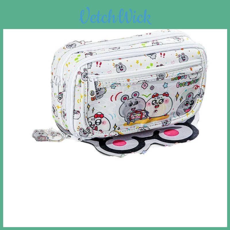 Cartoon Mouse Pen Case Large Capacity Storage Bag For Students And Office Use