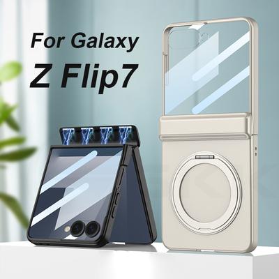 Magnetische Scharnier-Rüstungshülle für Samsung Galaxy Z Flip 7 Magsafe Lade-Ringhalter Bildschirmschutzabdeckung für Galaxy Z Flip7 Hülle