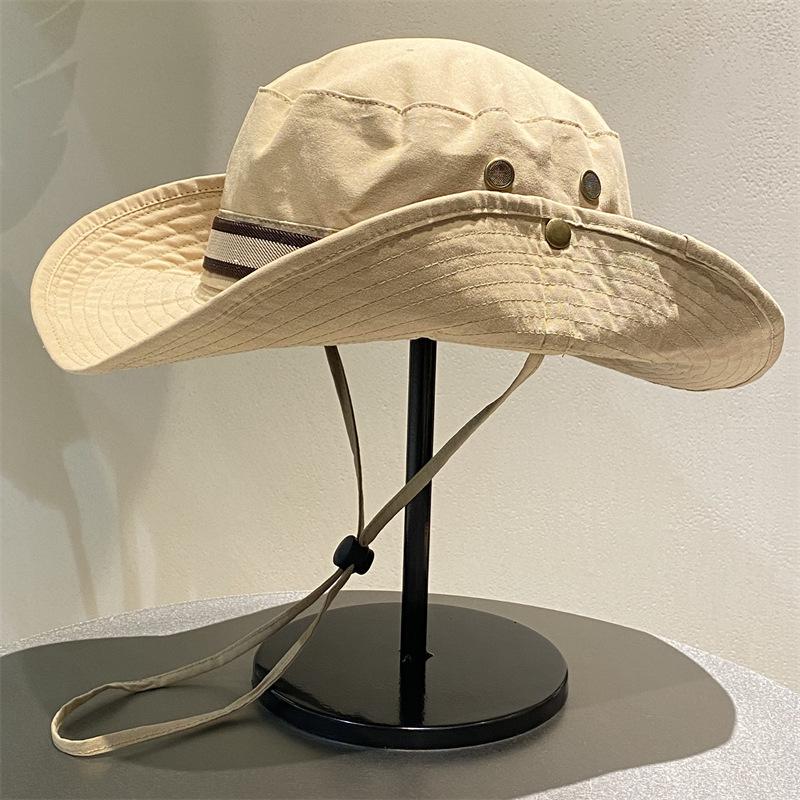 Western Cowboy Hat Men's and Women's Outdoor Fishing Hiking Camping Mountaineering Hat Spring and Summer Big Eaves Sun Protection Hat