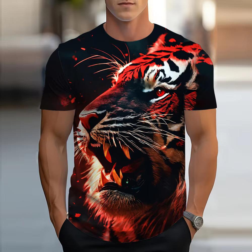 3D Digital Printed Summer Short Sleeved Men's Sports and Leisure T-shirt 13