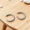 High-End European Stainless Steel Hoop Earrings for Women – Light Luxury, Versatile, and Elegant Open Ear Cuffs