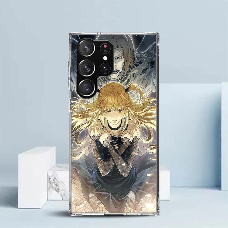 N-Note D-Death MisaMisa Phone Case For Samsung Galaxy S24 S25 Edge S26 Ultra S22 S23 Plus S21 + S20 FE Soft TPU Back Cover Galax