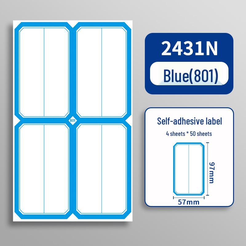 Self-Adhesive Name & Classification Label Stickers - 50 Sheets, Office Blank Handwritten Labels