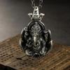 Vintage Retro Ganesha Elephant Head God Buddha Pendant Necklace Chain Wealthy Rich Unisex Men Women Fashion Gothic Amulet Talisman Jewelry Party Gift