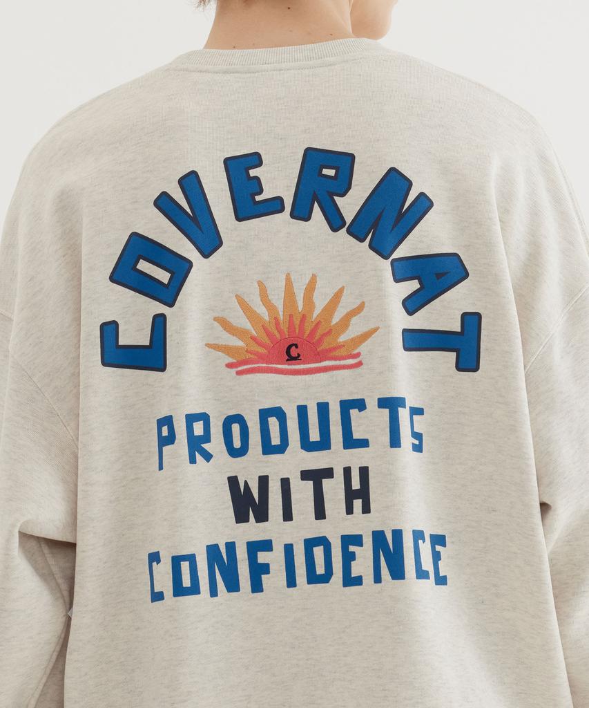 COVERNAT Sunset Graphic Sweatshirt Oatmeal
