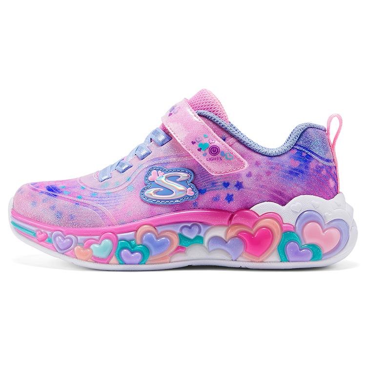 Skechers S-Lights Fashion Trend Comfortable Versatile Shiny Casual Shoes Kids sneaker Pink Purple 302696L-LPMT 32