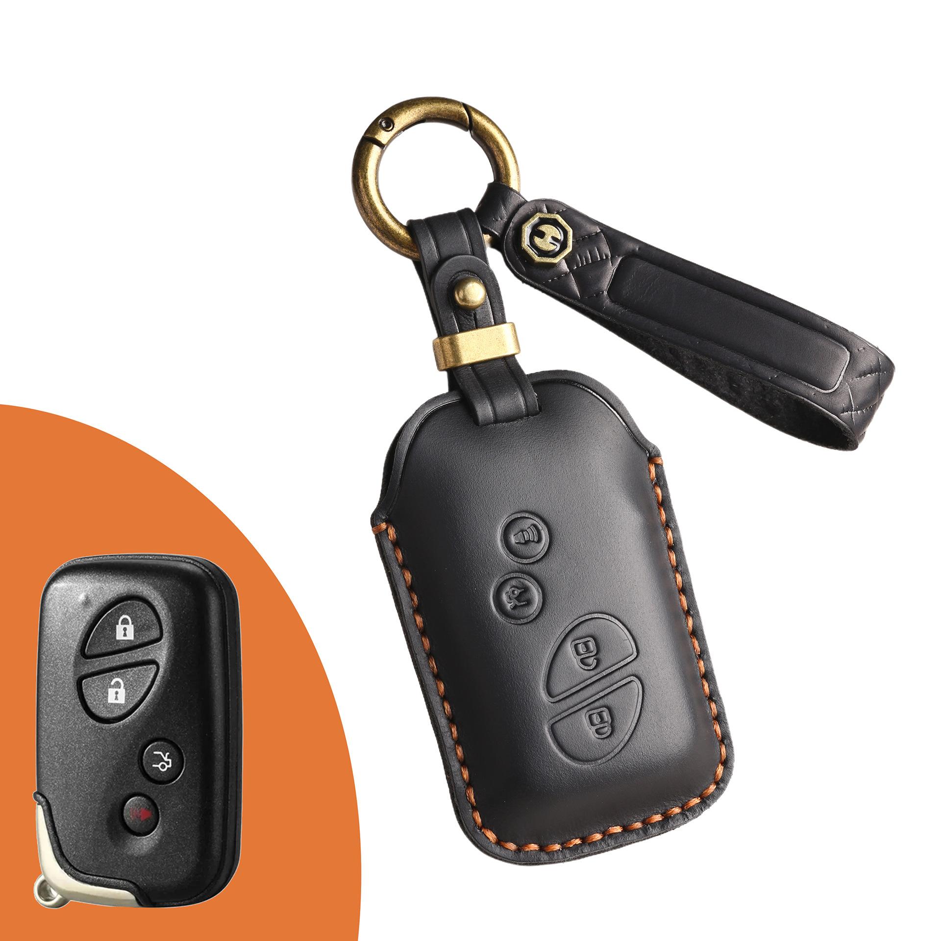 

The retro key case is suitable for the old Lexus rx270es240 Lexus car handmade leather key case. чёрный