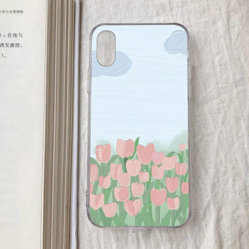 Tulip flower Phone Case for iPhone 11 12 13 Mini Pro Max 8 7 6 6S Plus X 5 S SE 2020 XR XS 10 case