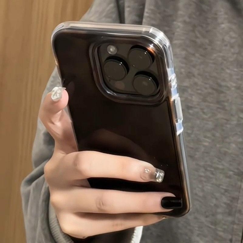 Through hole vortex IND brown halo leopard print phone case with chain for iPhone 11 12 13 14 15 16 17 Pro Max