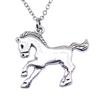 Horse Pendant Necklace Equestrian Animal Charm Jewelry 40cm Short Chain