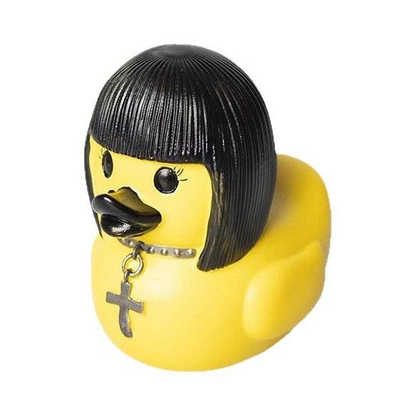 Rock Duck Decoration Gothic Cyberpunk Pilot Resin Statue Novelty Halloween Decoration Satan Duck Suitable for Various Rooms