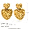 MamacitaSlay New In Two Hearts Oval Pits earrings women Ladies' earrings 316L stainless steel jewelry woman Decoration
