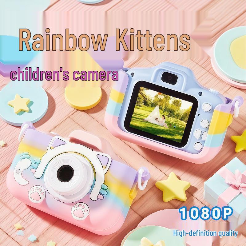 Rainbow Digital Camera for Kids: Girl's Photo-Taking Birthday Gift - X2-MCM