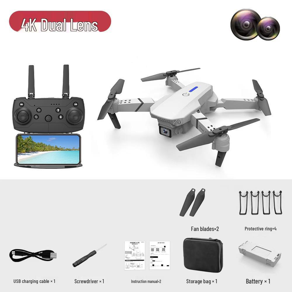 E99D Drop-Resistant Folding Drone Quadcopter with HD Aerial Photography and E88D Light Remote Control for Kids.