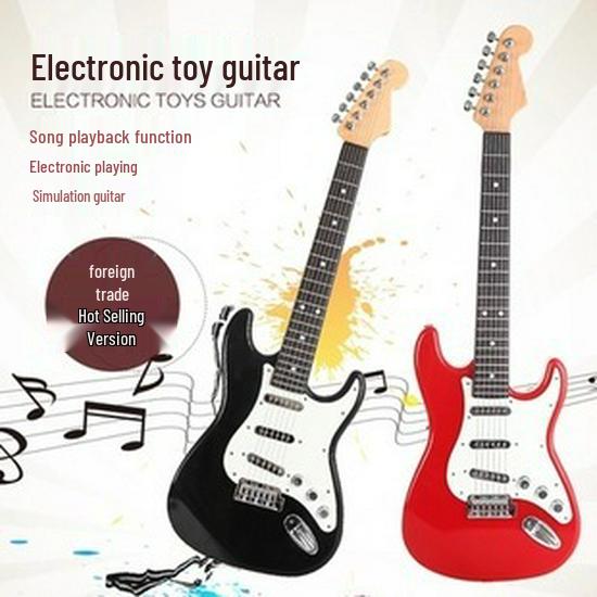 

Детская многофункциональная электронная гитара и бас-гитара, игрушка, для детей 4-8 лет чёрный