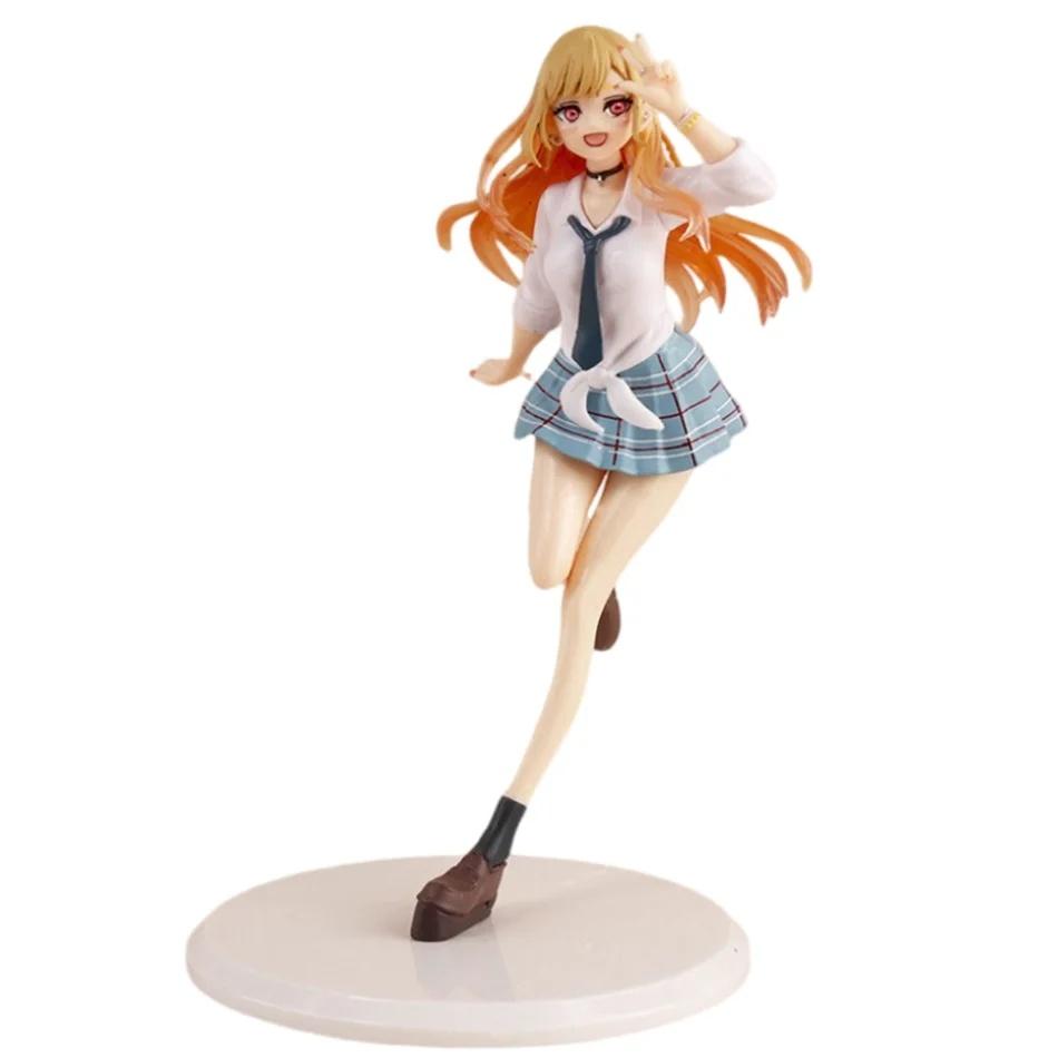 Original My Dress Up Darling Kitagawa Marin Figure School Uniform Dress Up Standing Model Toy Gift Action Figure For Kids Pvc