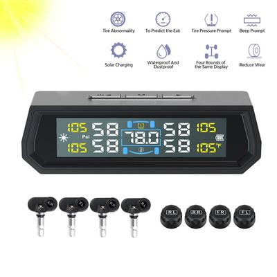 4 externí/vnitřní senzory USB/solární TPMS univerzální displej teploty v autě systém sledování tlaku v pneumatikách auto bezpečnostní alarmy