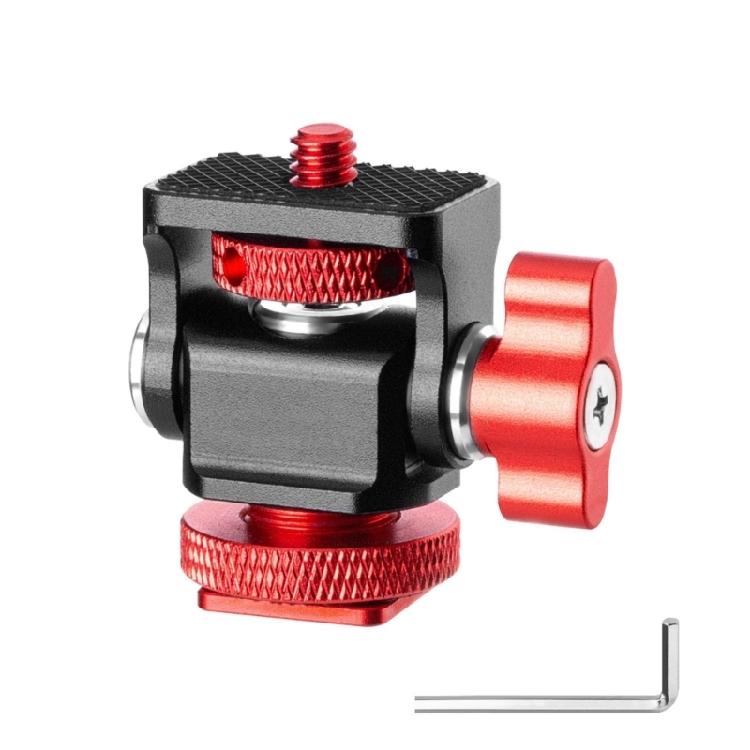 Aluminum Alloy Hot Shoe Bracket Adjustable Damping Ballhead Bracket Holder for LED Video Light Camera Phone Stand