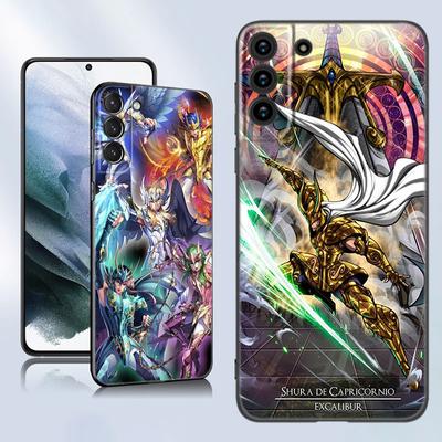 Anime Saint-Seiya Black Silicone Phone Case For Samsung Galaxy S23 S21 S20 FE S24 S22 Ultra S10E S10 S9 S8 Plus