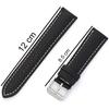 RSINC Correa de Cuero Genuino para Reloj - Puntada Blanca - 22mm Color Negro | E JL156588652818