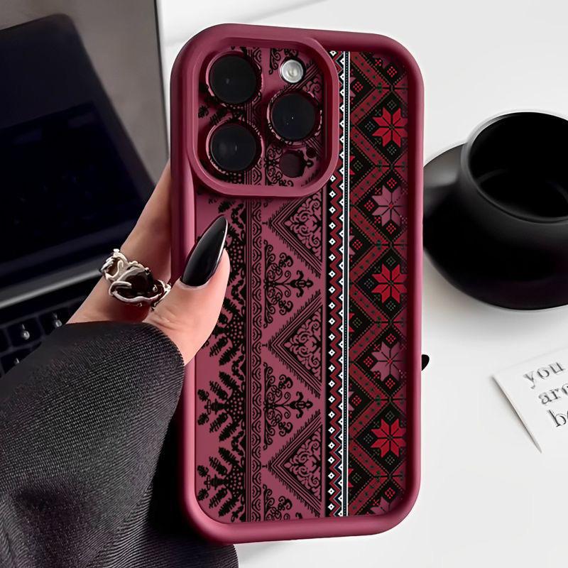 Shockproof Case For iPhone 17 Air 16 15 14 Pro Max 12 13 17 Pro 16e 17e 16 15 Plus Vintage Totem Patterned Soft TPU Phone Cover