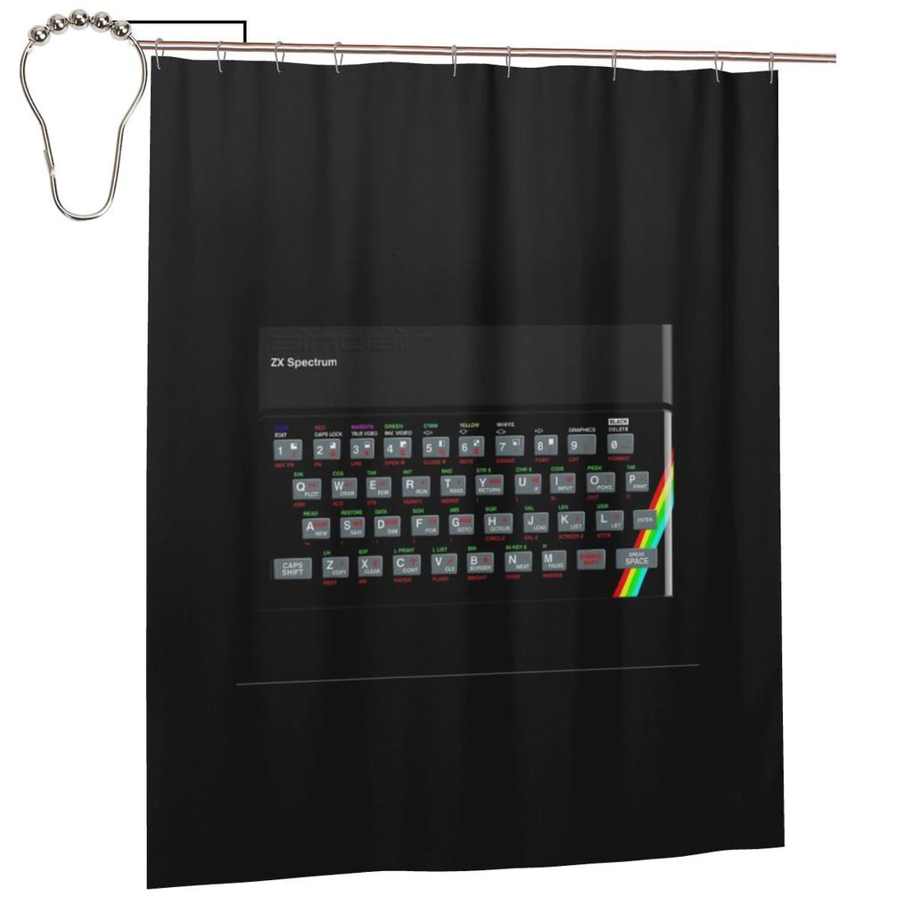 Zx Spectrum Shower Curtain Bathroom Polyester Waterproof Bath Curtains With Hooks