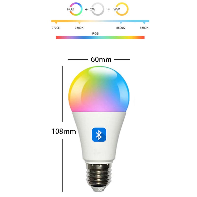 

E27 RGBCW Smart Bulb - Bluetooth-Controlled, Dimmable LED for Home and Party Decor. AC 85-265V
