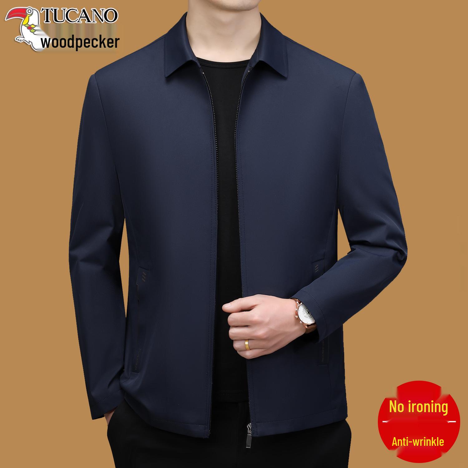 

Мужская повседневная куртка Woodpecker с лацканами - издание Весна 2025 170/M (90—115 jin)