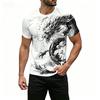 Retro Men's T-shirt Cool Animal Pattern 3D Printing Summer Short Sleeved T-shirt Fashionable Top T-shirt