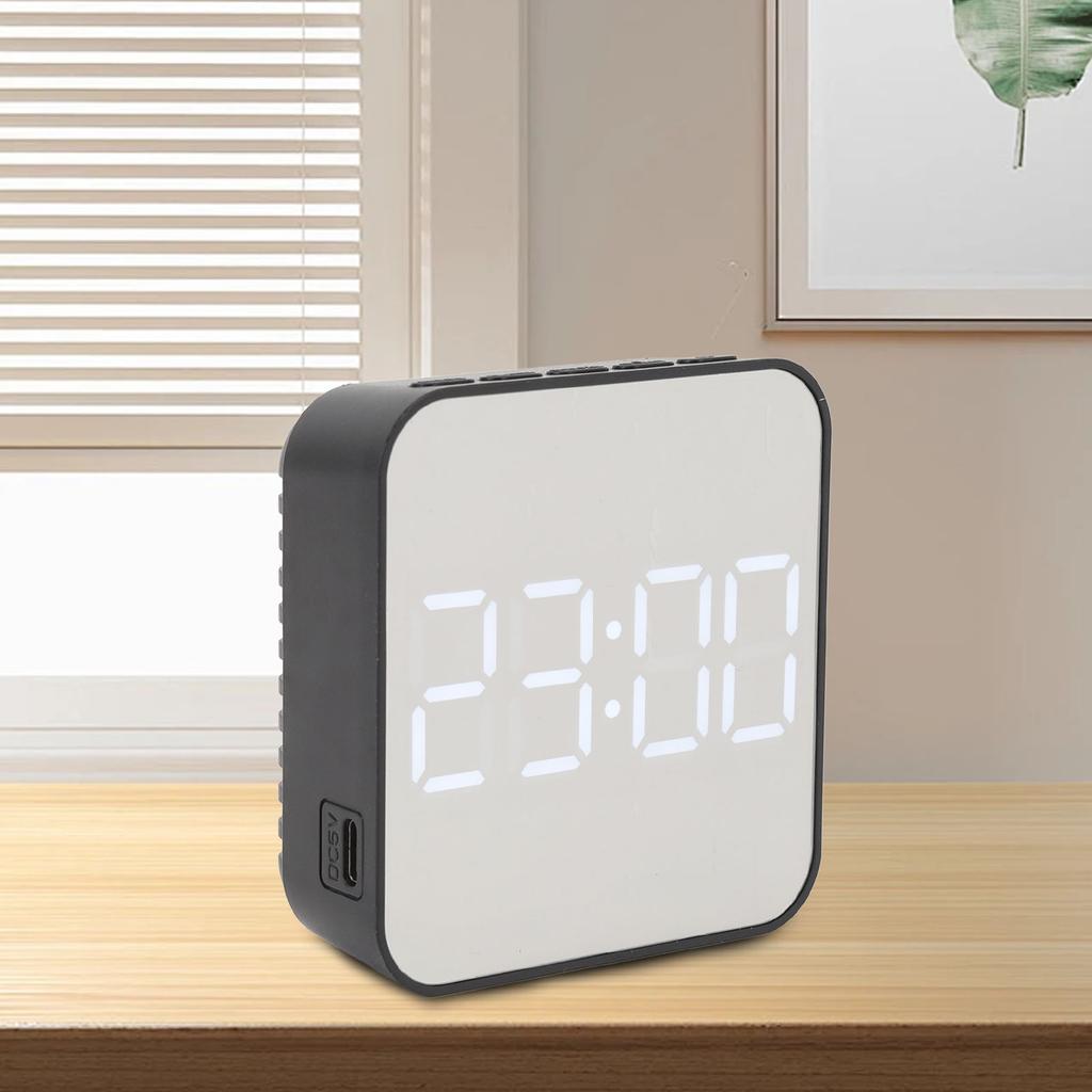 LED Digital Clock 2 Alarm Settings Multifunctional Small Electronic Alarm Clock with Temp Date Display for Bedroom