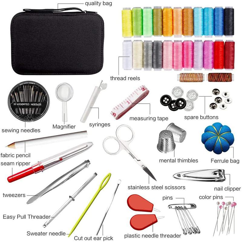 Šicí sady DIY Multifunkční šicí sada pro ruční prošívání, šití, vyšívání, nitě, šicí příslušenství, sady šicích nástrojů