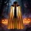 Gold shiny stand collar long cape for adults Halloween cos King's cloak stage performance costume*