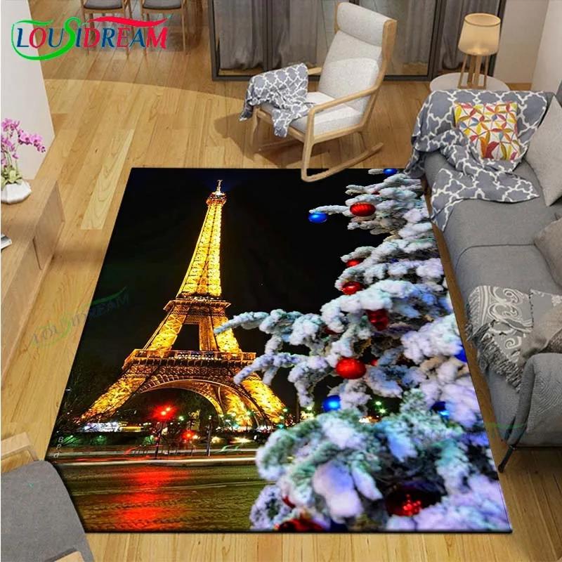 Christmas Santa Claus Carpet Living Room Bedroom Carpet Balcony Bathroom Non-slip Door Mat Photography Props Birthday Gift