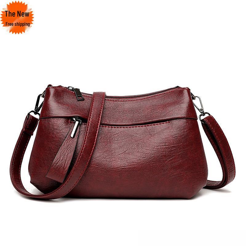 Soft Leather Crossbody Bag for Middle-Aged Women - Stylish, Elegant, and Ideal for Summer