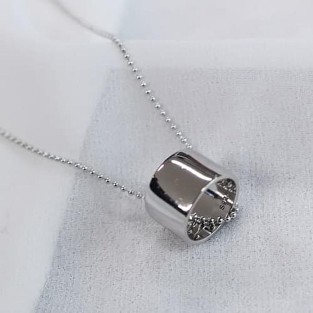 

925 Silver Necklace Chain Layered Daily Bold Ring Silver