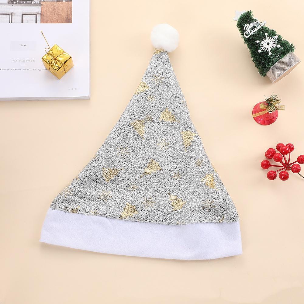 Snowflake Santa Hat Shiny Colorful Xmas Cap Christmas Hat Unisex Holiday Party Headwear For Stage Performance New Year Party