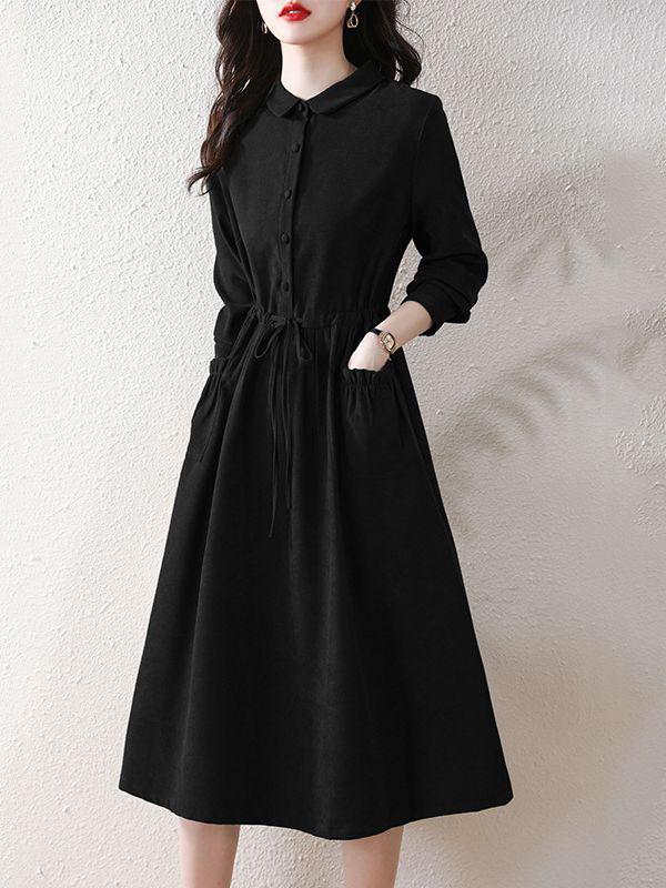 Autumn Retro High-End Women's Slim Mid-Length Dress