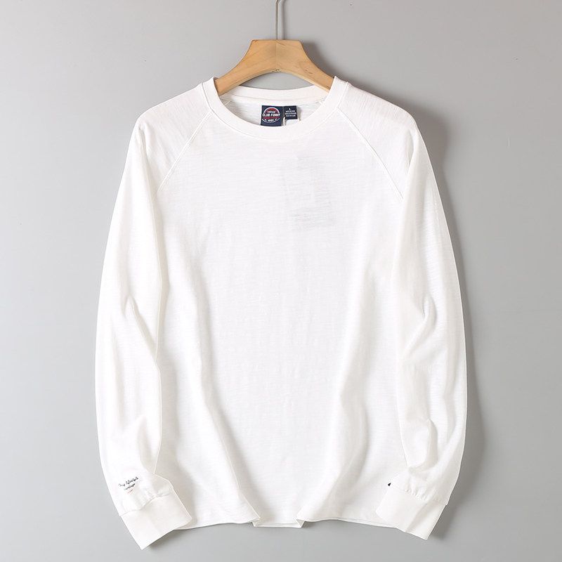 Cotton Raglan Sleeve T-shirt Foreign Trade Men's Clothing Factory Tail Goods Autumn and Winter Casual round Neck Long sleeve Bottoming Shirt