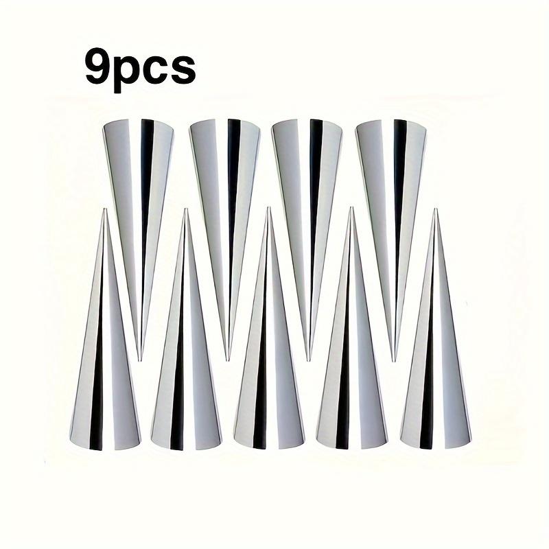 

9 шт. спиральных форм для круассанов из нержавеющей стали, антипригарные конические трубки-скалки для рожков со сливками, прочные формы для выпечки кондитерских изделий для домашних десертов 9pc слоновая кость
