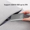 mSATA To USB 3.1 Gen2 6Gbps SSD Enclosure Adapter Case with Type C Port for mSATA Internal Solid State Drive Hard Drive