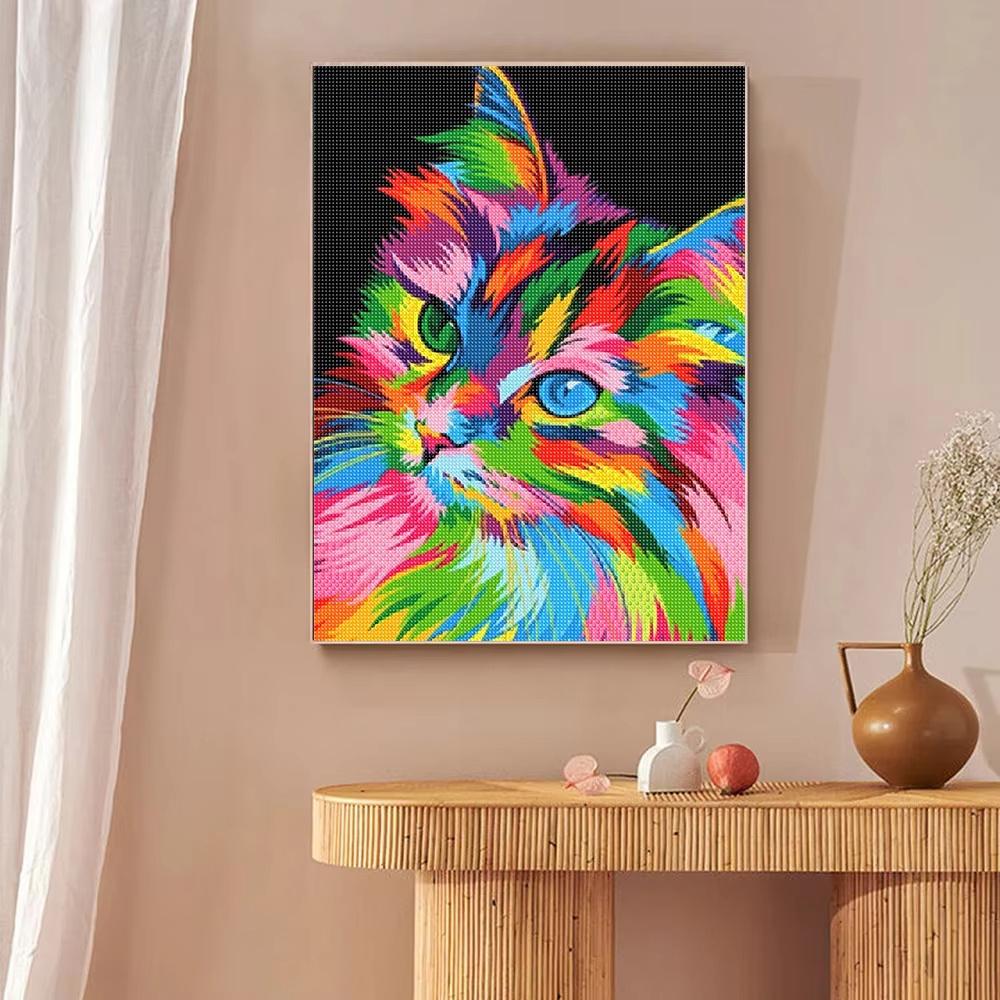 Peinture au Diamant 5D DIY Animaux Lion Chat Tigre Kit de Point de Croix Broderie Diamant Ronde Complète Mosaïque Artistique Image de Strass