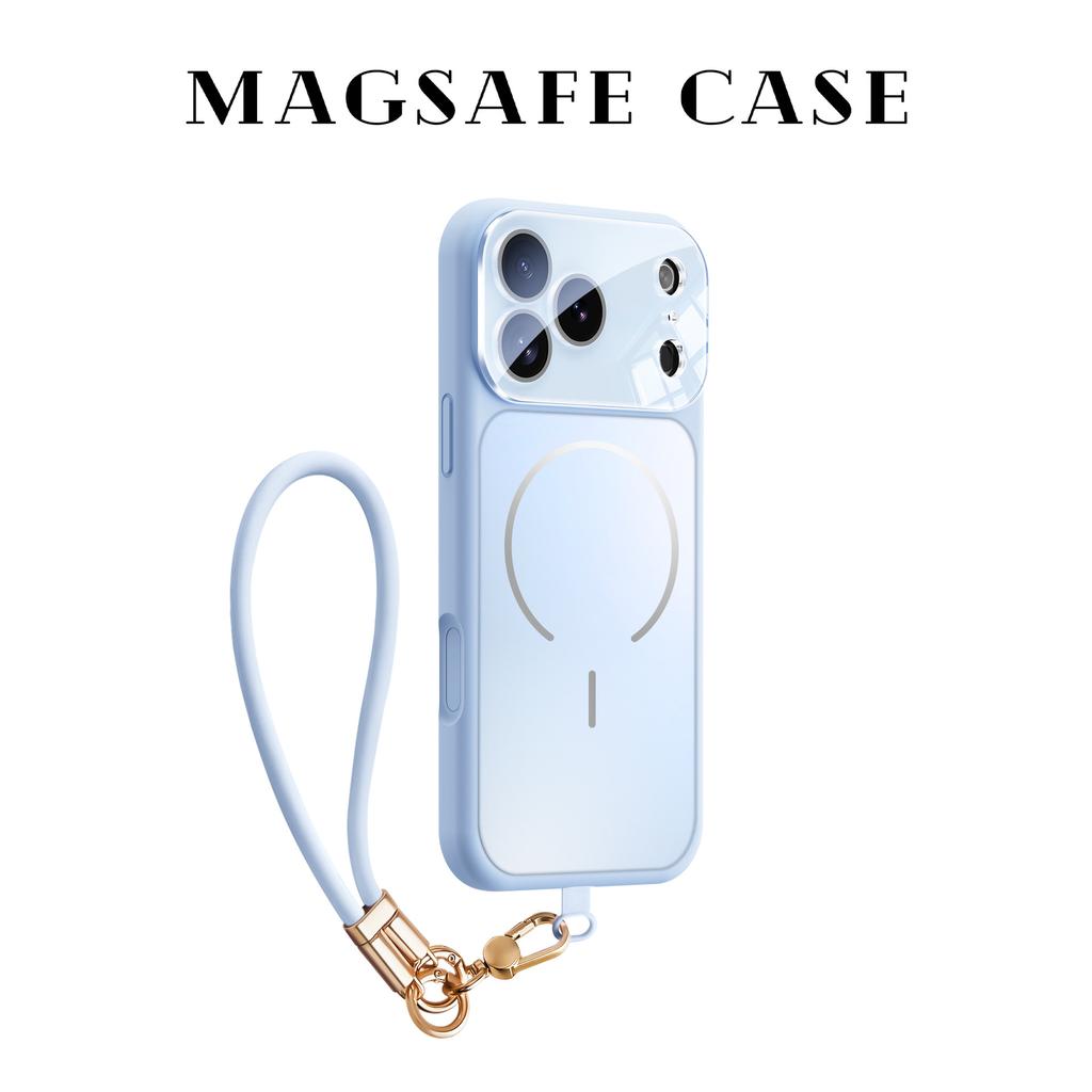 Applicable iPhone17ProMax Lanyard Mobile Phone Case Frosted Magnetic Liquid Silicone Apple 17 All-inclusive Lens Cover